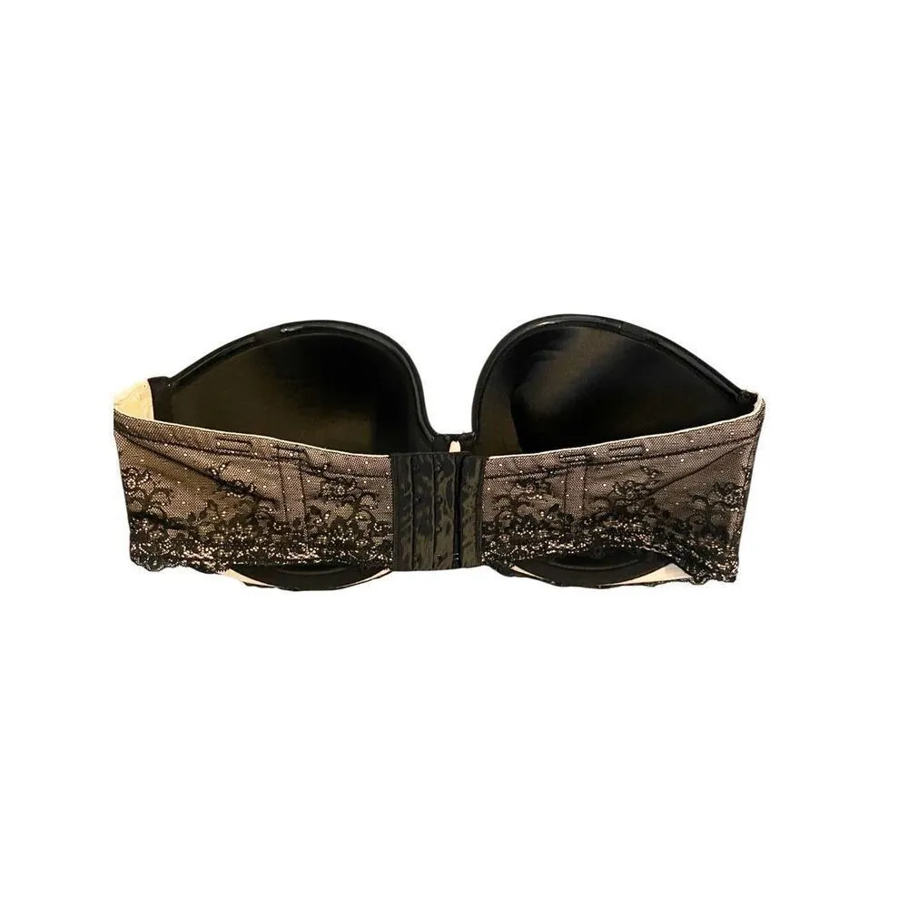 Torrid Black Lace Strapless Multi Way Bra‎ Size 40F 40DDD - Image 3