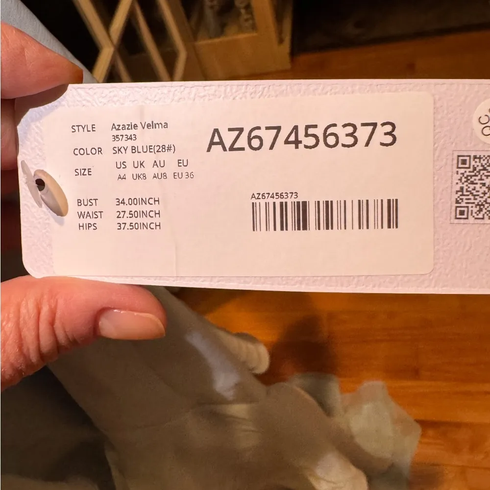 NWT AZAZIE VELMA Sky Blue A-Line Side Slit Chiffon Dress - Image 4