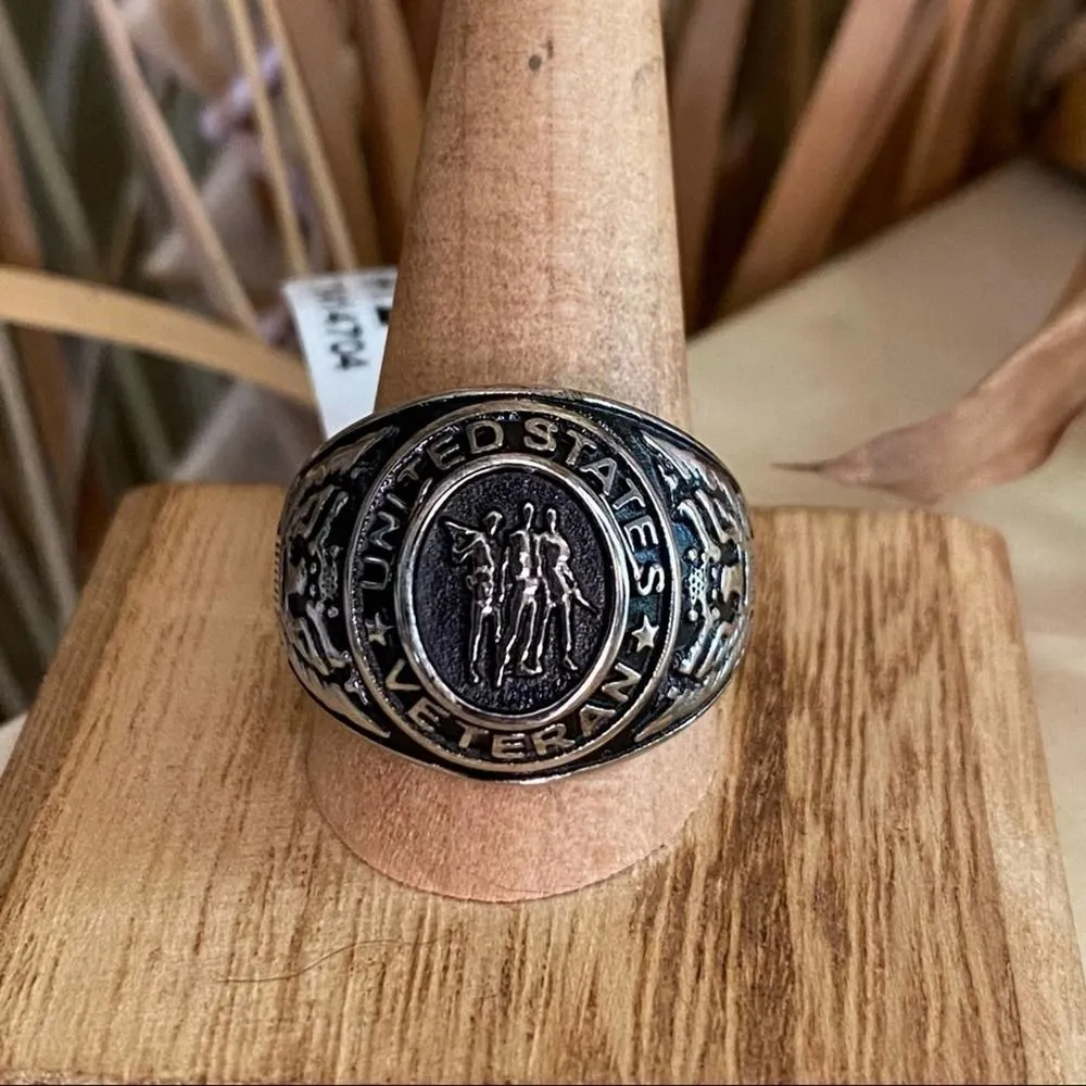 Stainless Steel United States Veteran Ring Sizes 9,10,11,12 - Image 3