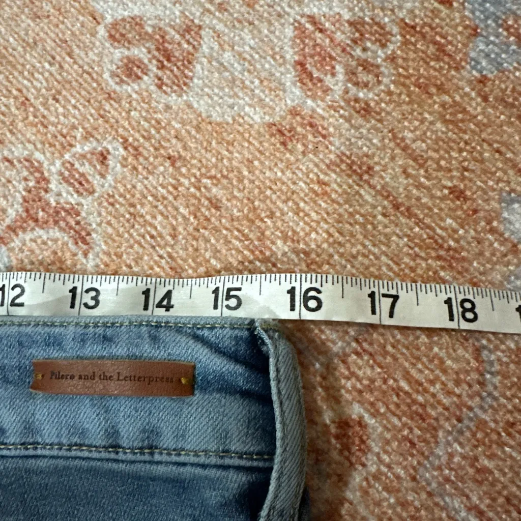 Pilcro Script High-Rise Pearl Skinny Jeans Anthropologie raw hem size 30 - Image 8