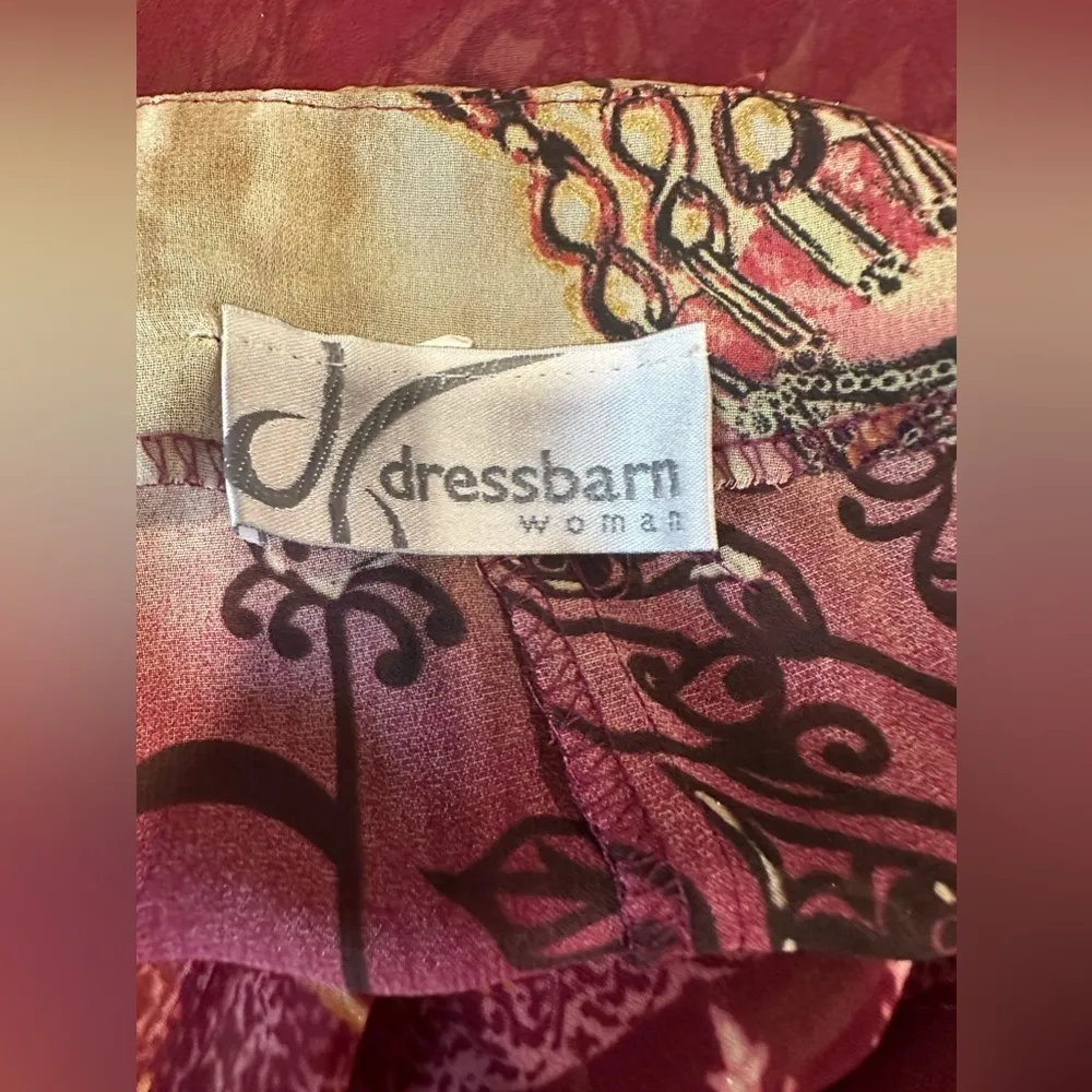 EUC DRESSBARN LONG SLEEVE  bohemian SHIRT VNECK tunic style Sz XL - Image 7