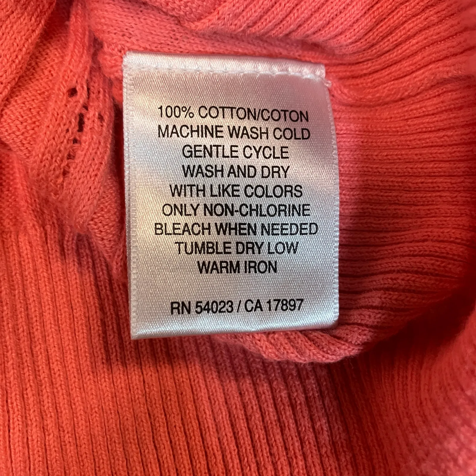 Old Navy Y2k Shirt Sz L Pink Coral Ribbed V Neck Fitted Long Sleeve 00s - Image 9