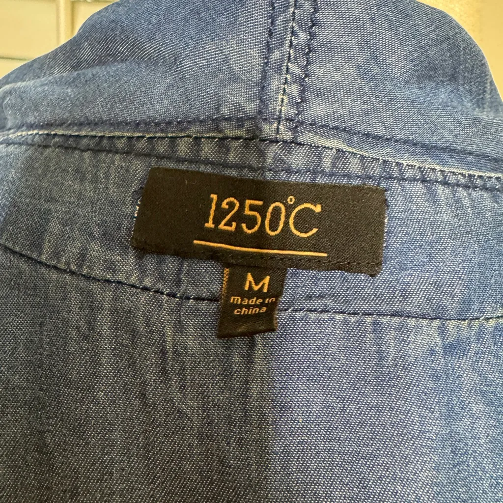 1250*C Sleeveless Waterfall Front Vest Blue Size M - Image 3