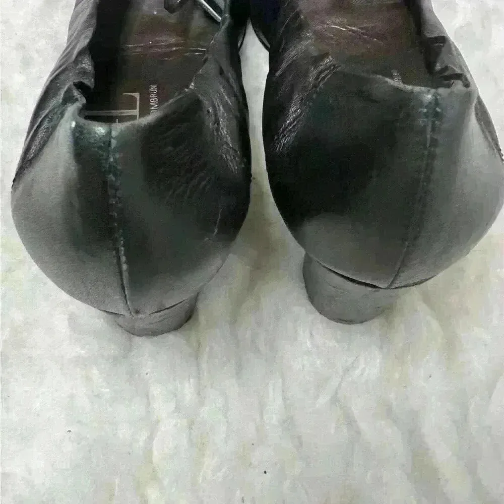 AGL Black Leather Bow Cap Toe Block Heel Pumps Shoes. - Image 8