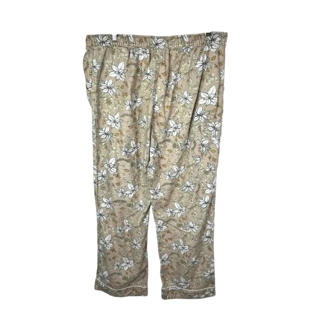 Duluth Trading Medium MX31 Gray White Floral Free Swingin' Flannel Pajama Pants - Image 2