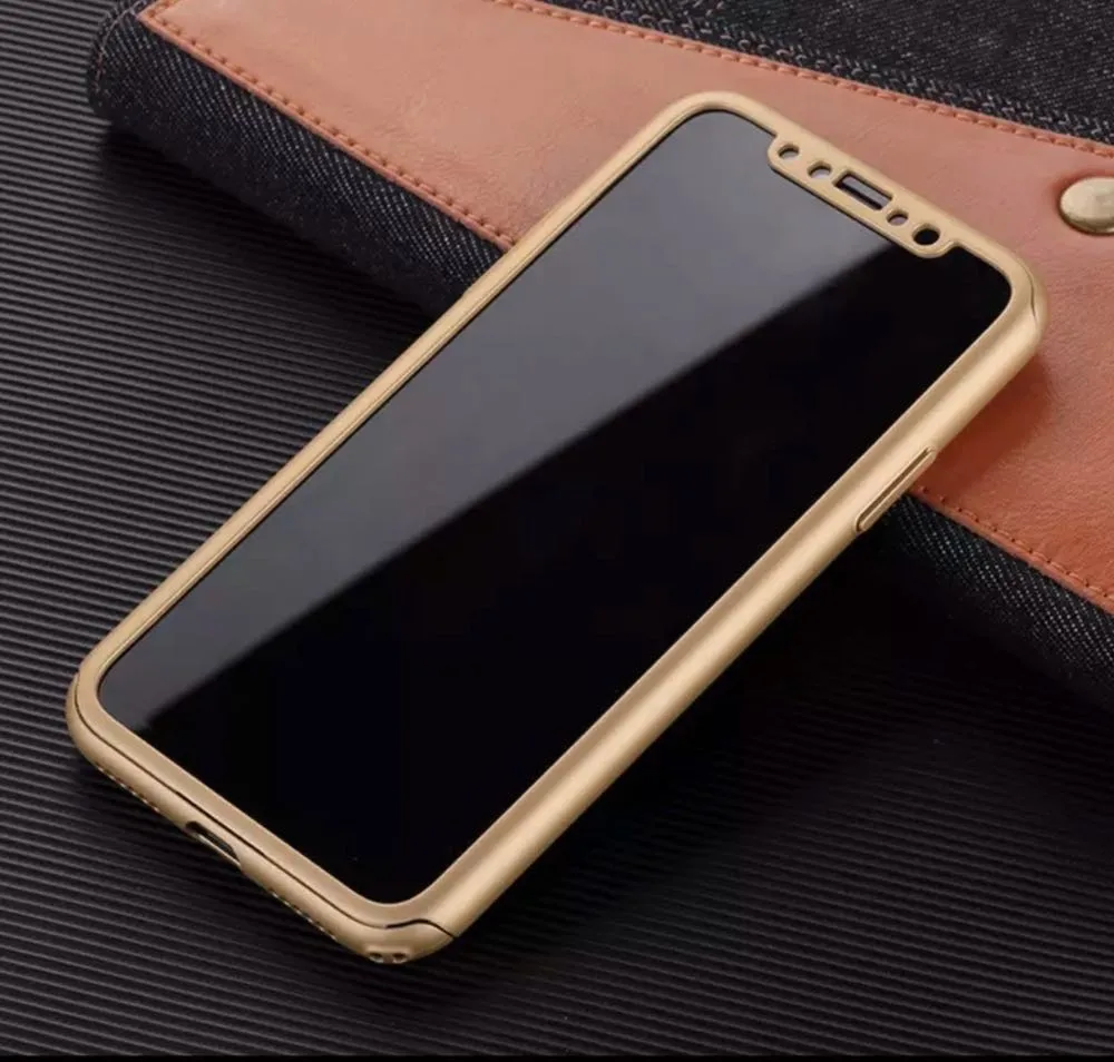 iPhone XS & X 360 Full cover shockproof case Gold - Image 5