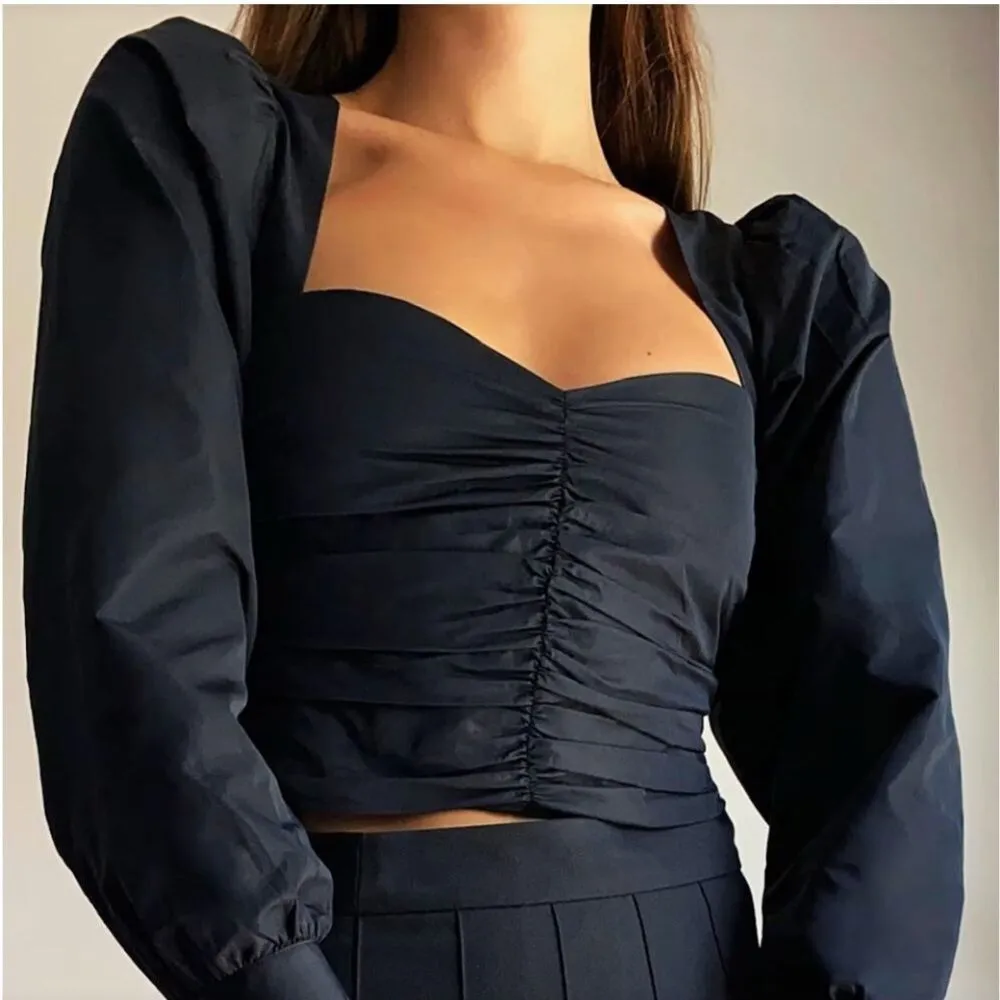 Aritzia Sunday Best Cream Giselle Petal Cropped Top Size 4 - Image 13