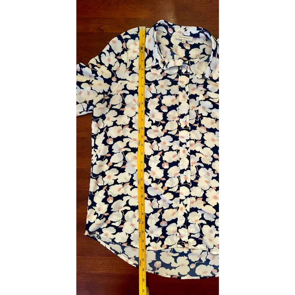 Anthropologie Skies Are Blue Large Floral Longsleeve Blouse w Roll Tab Sleeves - Image 15