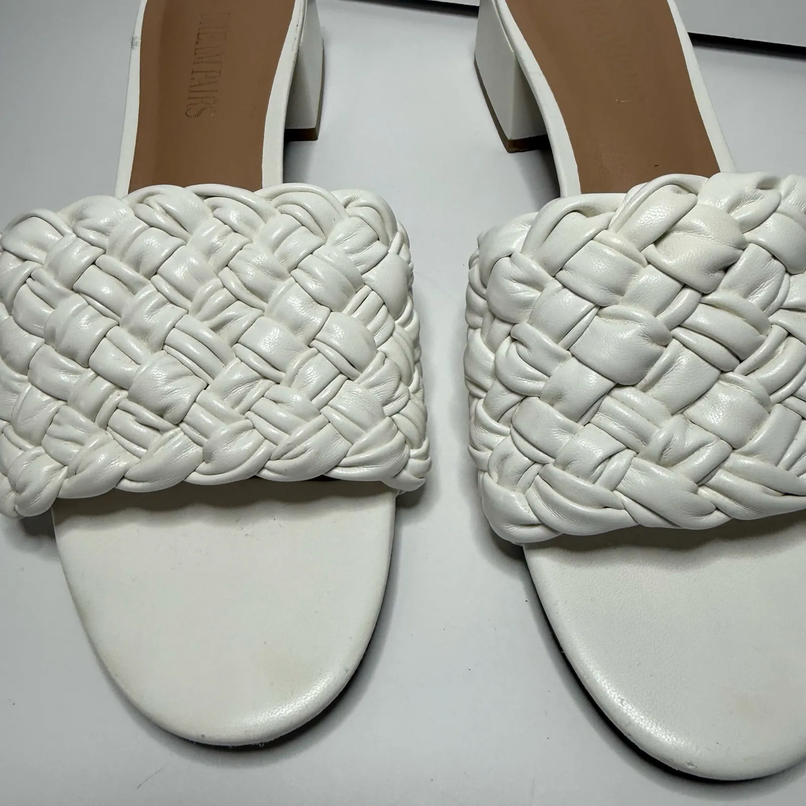 Dream Pairs Womens‎ White Braided Slip On Sandals Size 10 - Image 2