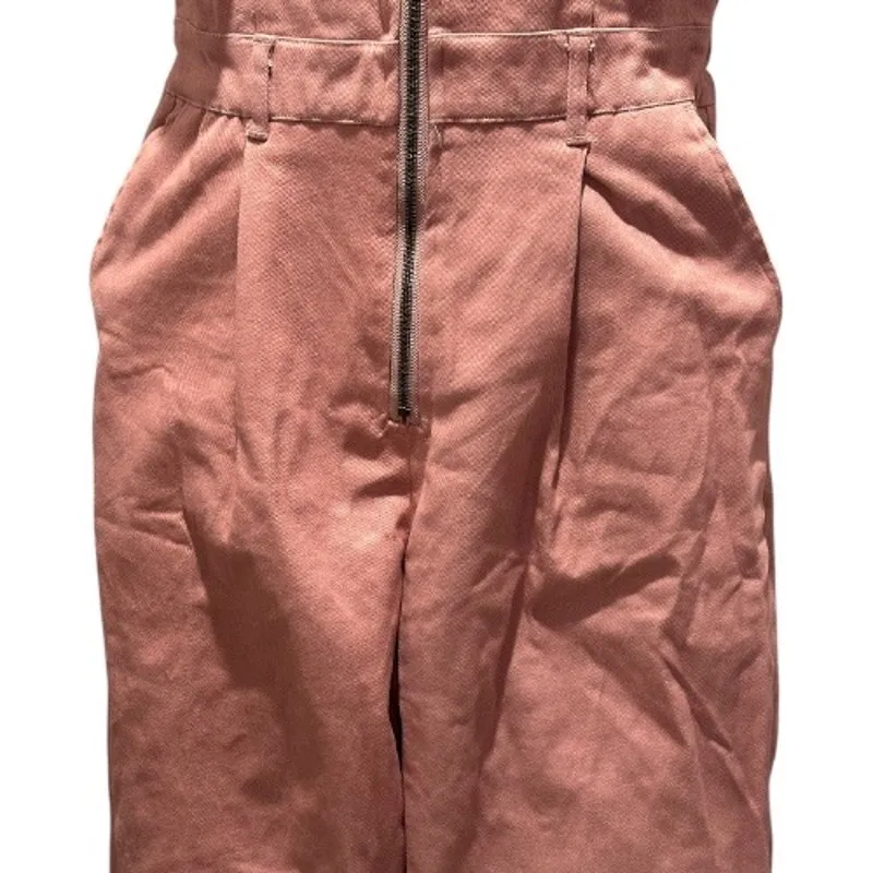 Strut & Bolt mauve color Ruffled Zip Up Sleeveless Twill Jumpsuit size L NWT - Image 7