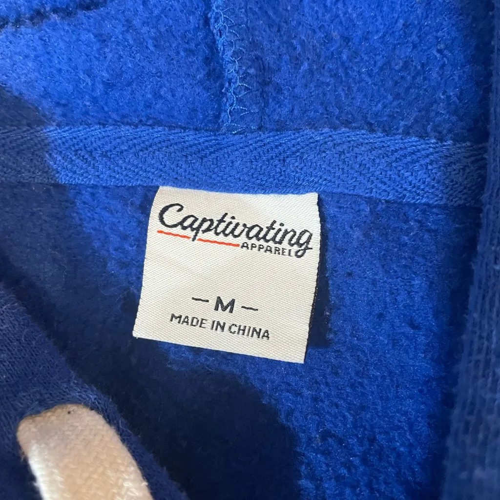 Vintage Blue Wildcats Hoodie Sweatshirt Size M - Image 4