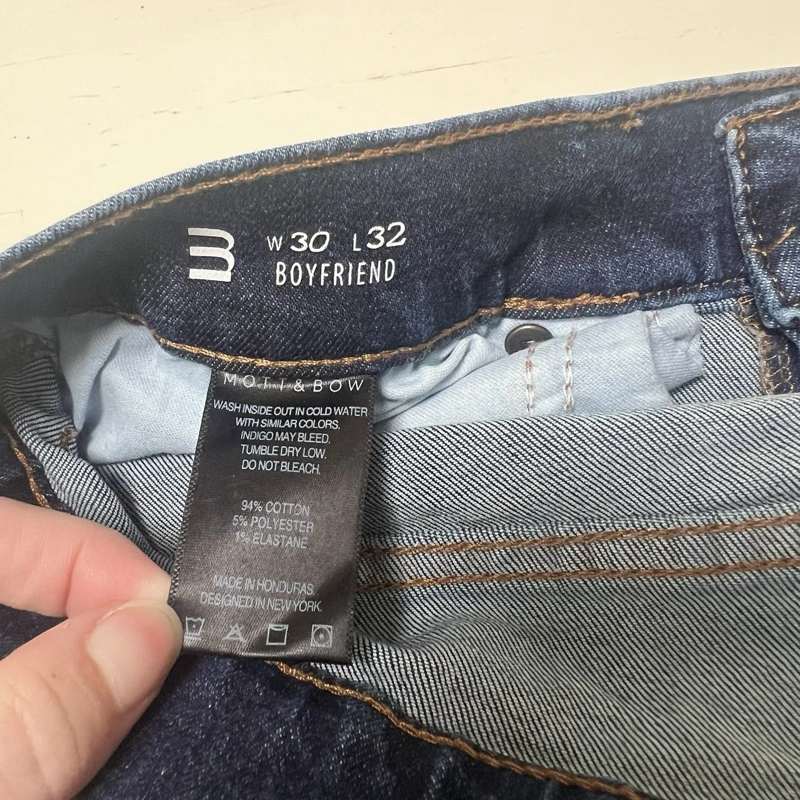 Mott and Bow Boyfriend Jeans‎ Women's 30x32 Mid Rise Medium Wash Denim Blue Size 30 - Image 5