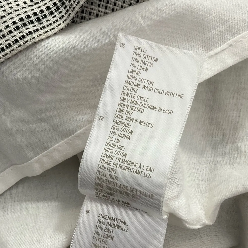 Fossil Darcy Size Small Mini Skirt Cotton Linen Black White - Image 6