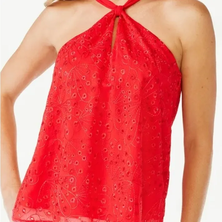 Sofia Jeans by Sofia Vergara Halter Top Red Size 3X - Image 11