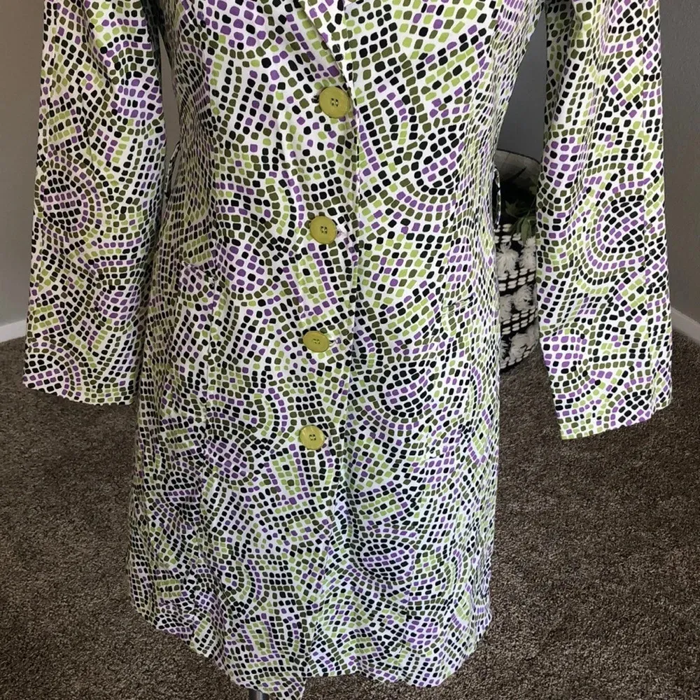Willi Smith Womens Purple and Green Printed Jacket/Blazer - Image 3