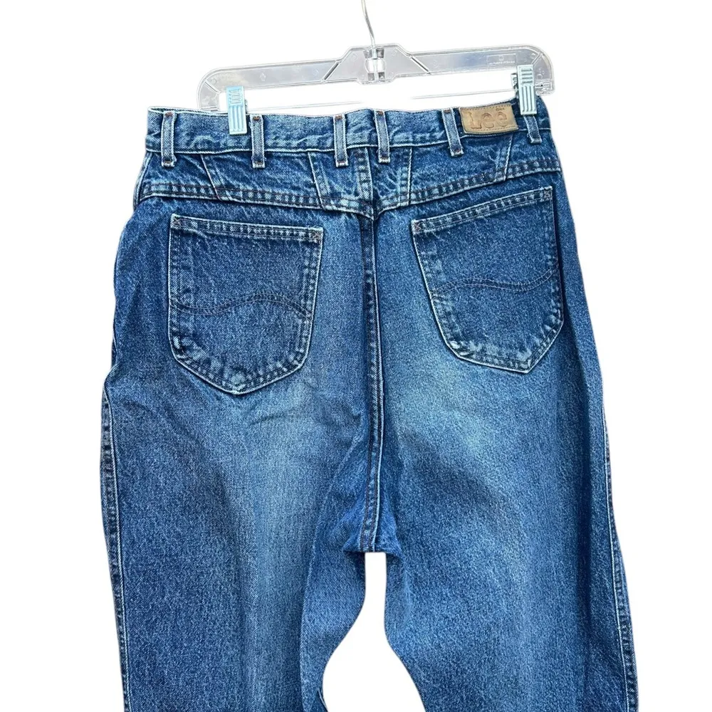 Vintage Lee dark wash high waisted straight leg jeans 90s 1990s - Image 2