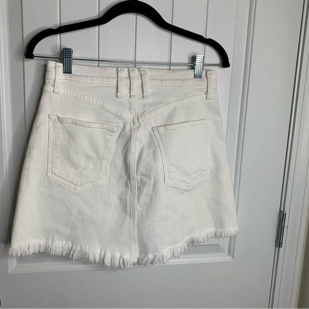 Anthropologie McGuire high rise cut‎ off white denim shorts size 26 - Image 6