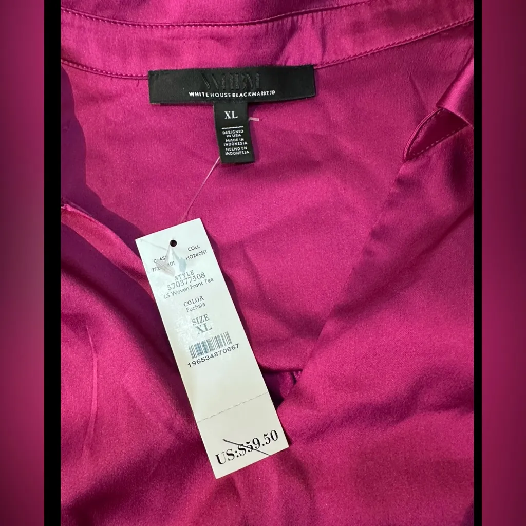 NEW White‎ House Black Market Pink Soft Woven Front Tee Shirt Top Size XL - Image 8