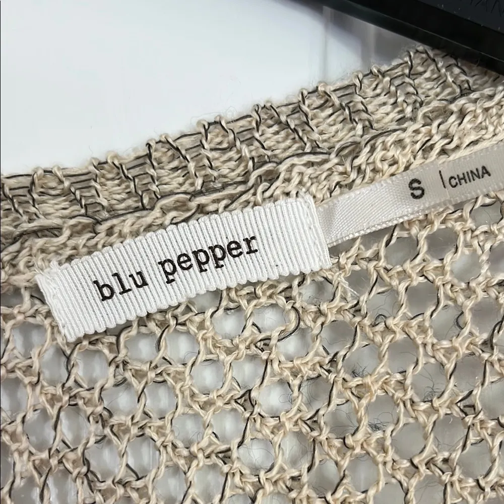 Women's Beige Open-Knit Sweater - Image 2