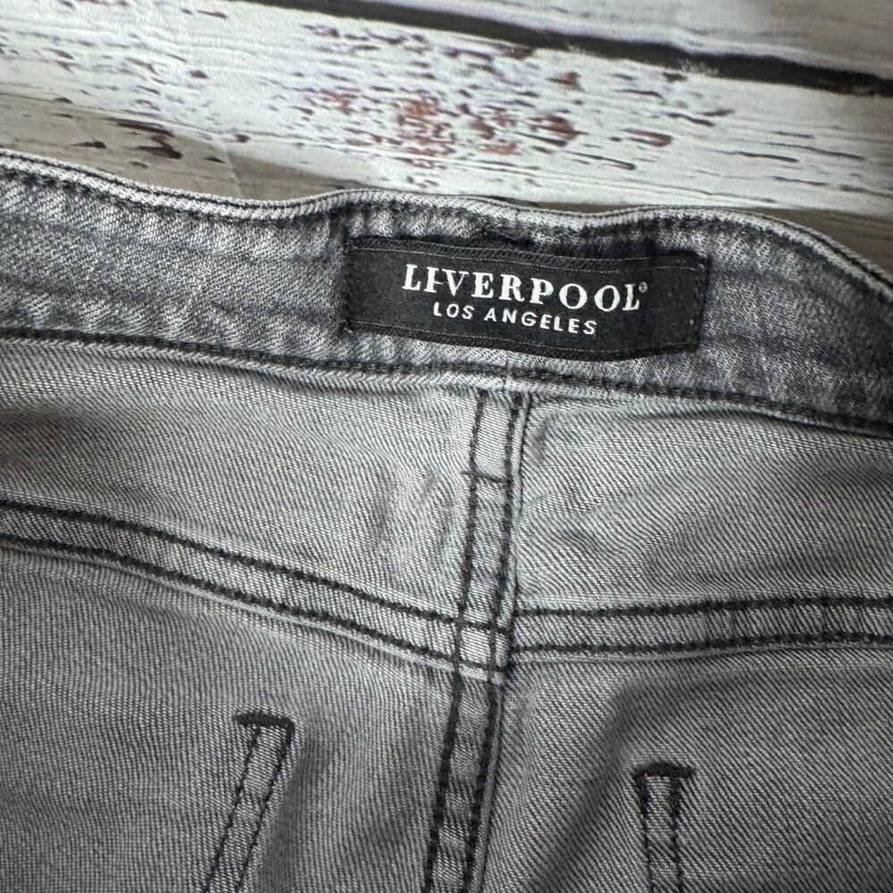 Liverpool Grey Washed Distressed Mom Jeans 6 - Image 2