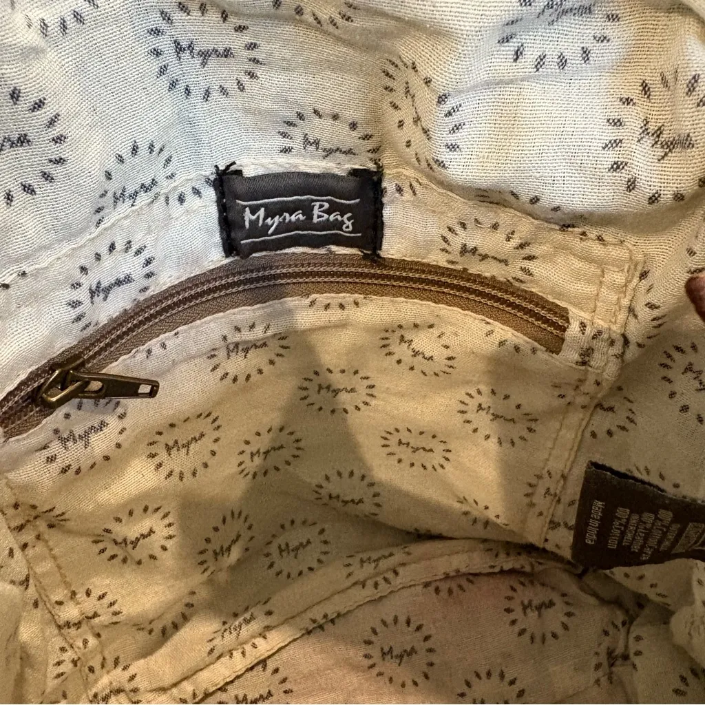 Myra Bag Tribal Hairon Leather Tapestry Crossbody Shoulder Bag Brown - Image 14