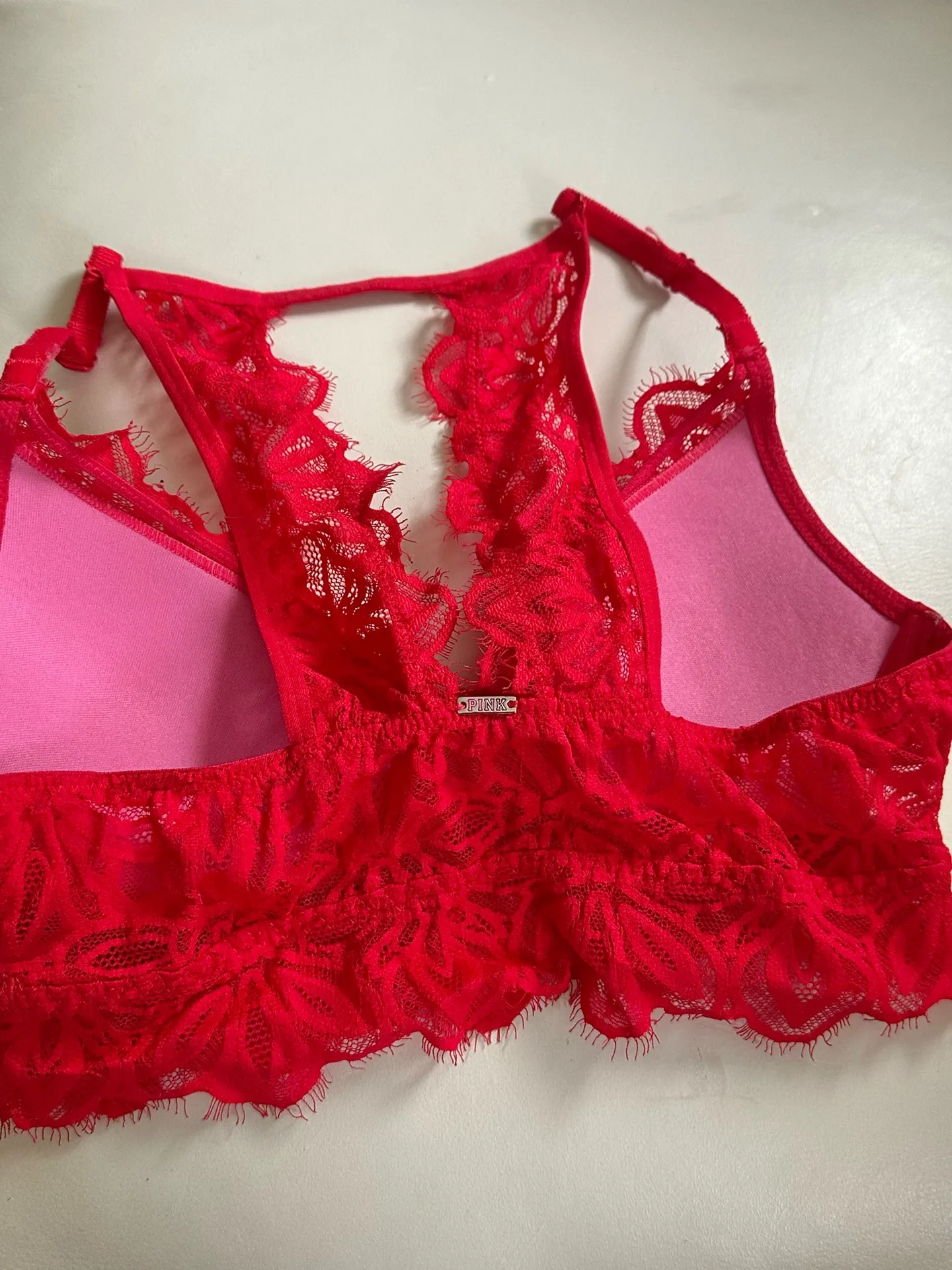 VSPINK XS  date lightly lined red bralette - Image 2
