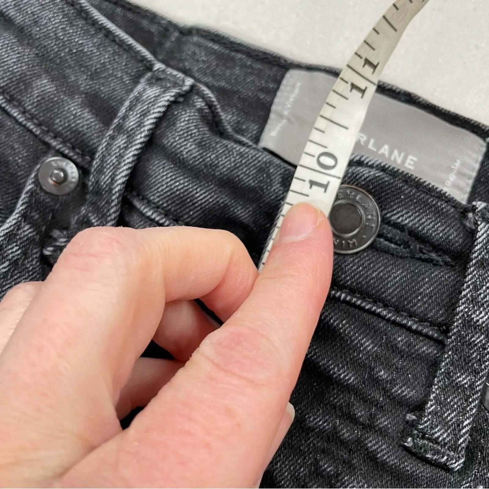 Everlane Grey High Rise Skinny Jeans Womens 27 Zip Fly Denim Casual Classic - Image 12