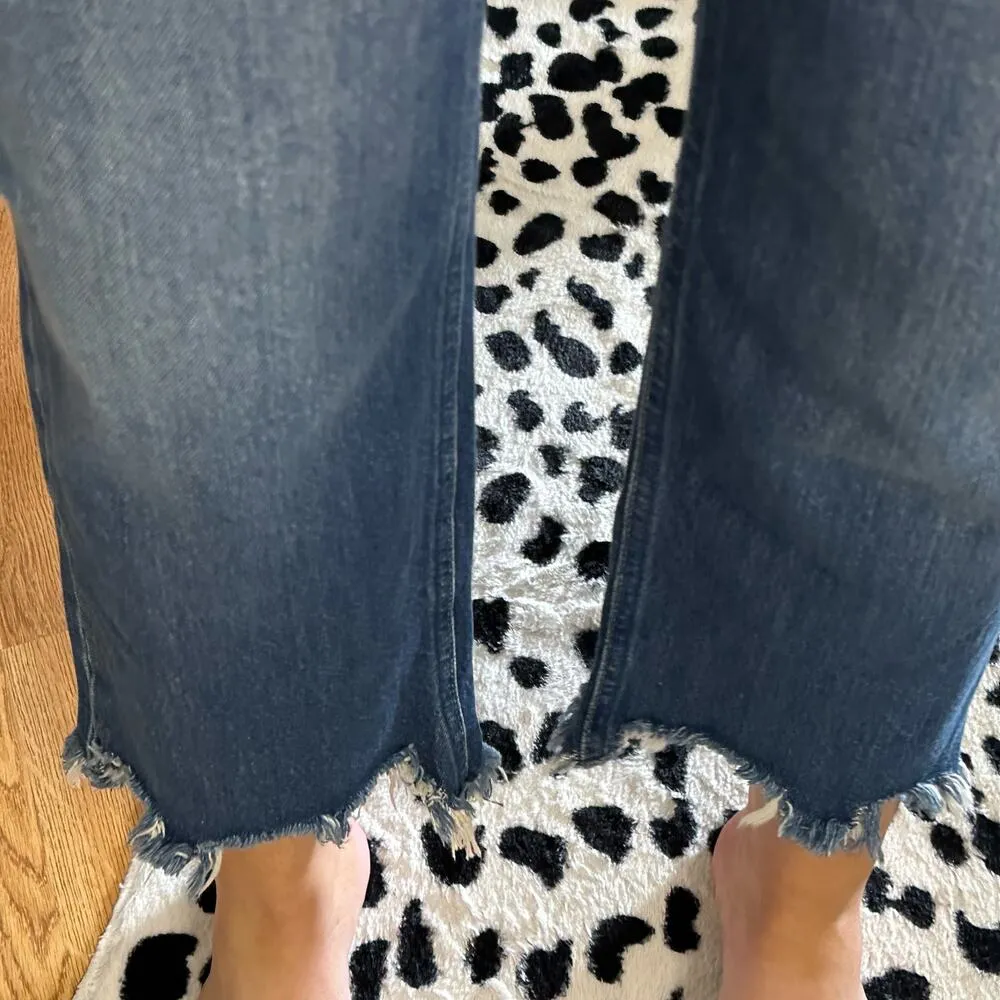 We The Free Distressed Cropped Denim Frayed Hem Jeans Blue Size 29 - Image 4