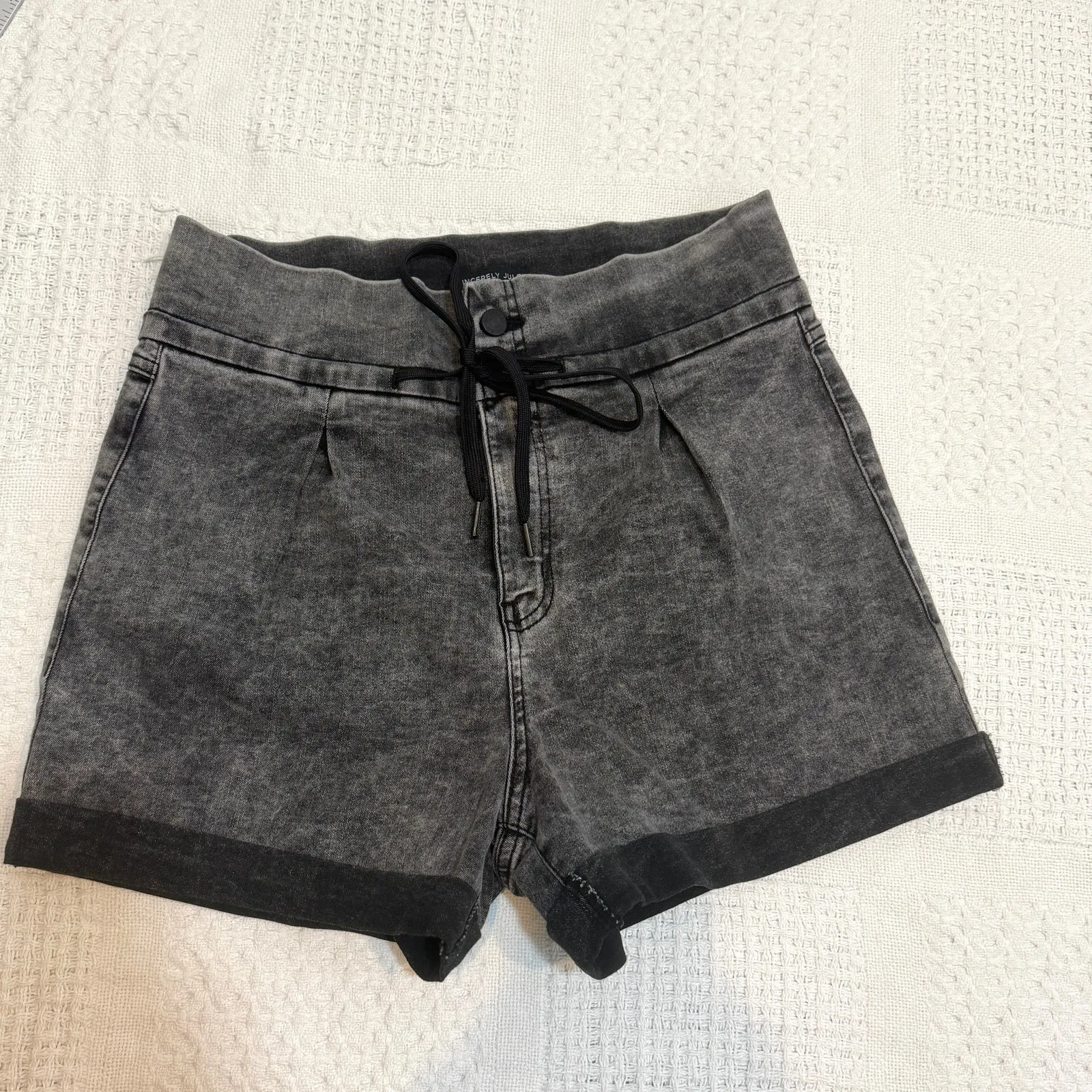 Sincerely Jules 9 29 high rise paperbag cuffed stonewash shorts SH 3019 - Image 10