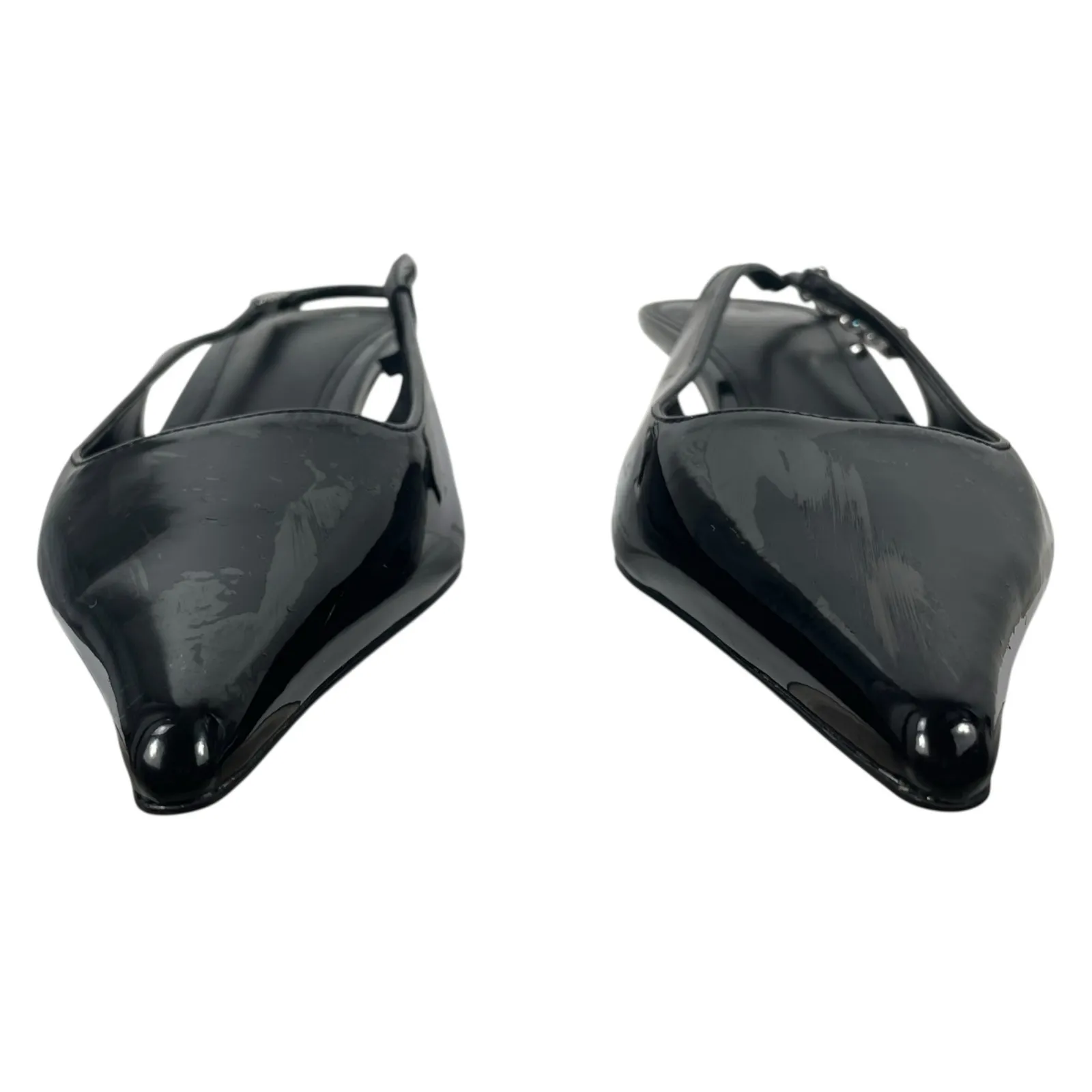 Mango MNG Rhinestone Slingback Kitten Heel Pump Black Size 40/ US 9 - Image 4