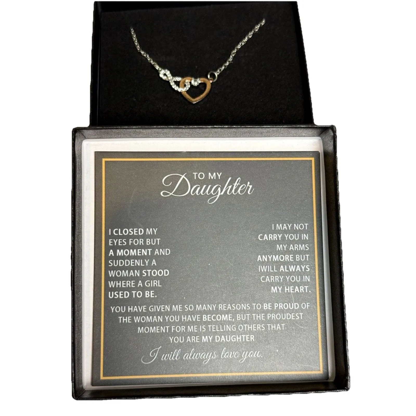 To My Daughter Necklace, Gift for Daughter from Dad And Mom Daughter Father Silver - Image 2