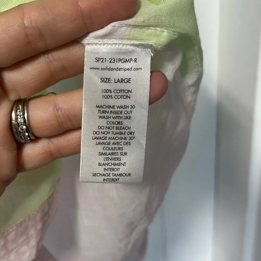 Solid & Striped  Lightweight gingham Oxford tunic size large - Image 7