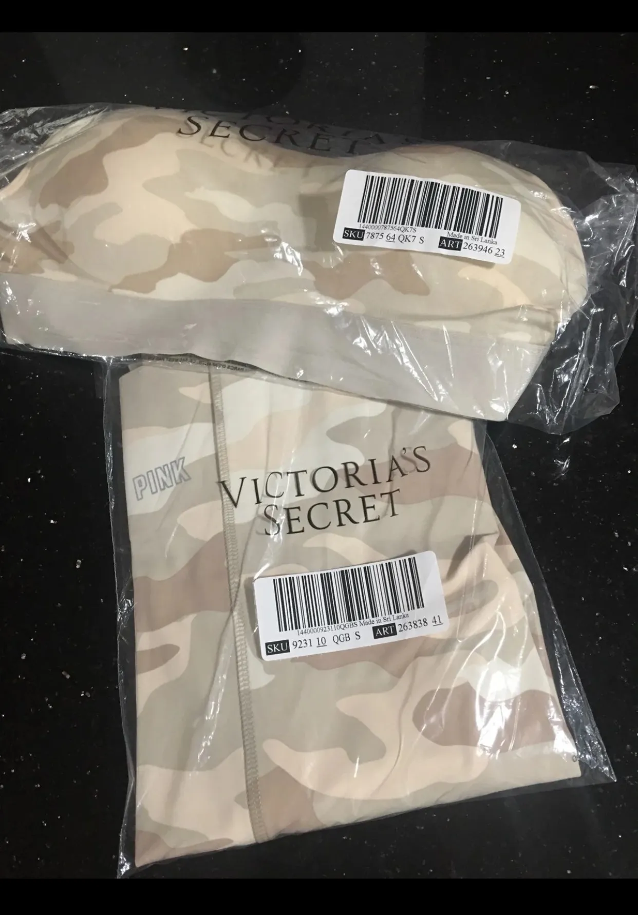 Victoria’s Secret Pink Ultimate Leggings & Push Up Bra Set Outfit Small New Camo - Image 7