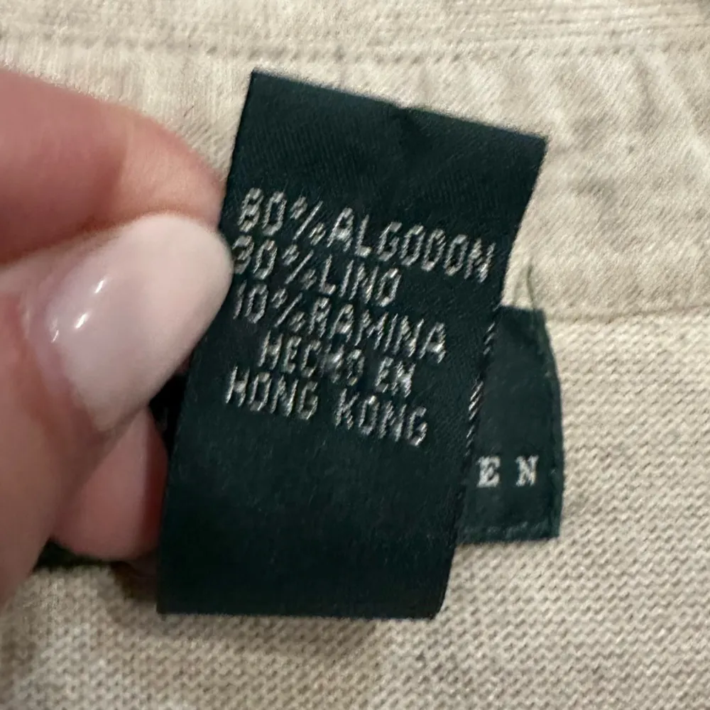 Lauren Ralph Lauren Size M Natural Oatmeal Linen Cotton Shirt Dress Button Knee - Image 5