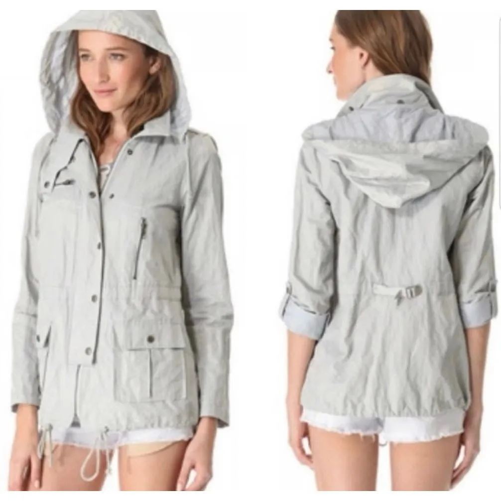 Joie Barker Anorak waxed jacket grey size M - Image 2