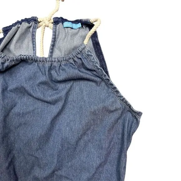 J. McLaughlin Women's Blue Maria Knit Denim Halter Knee Length Dress‎ Size S - Image 3