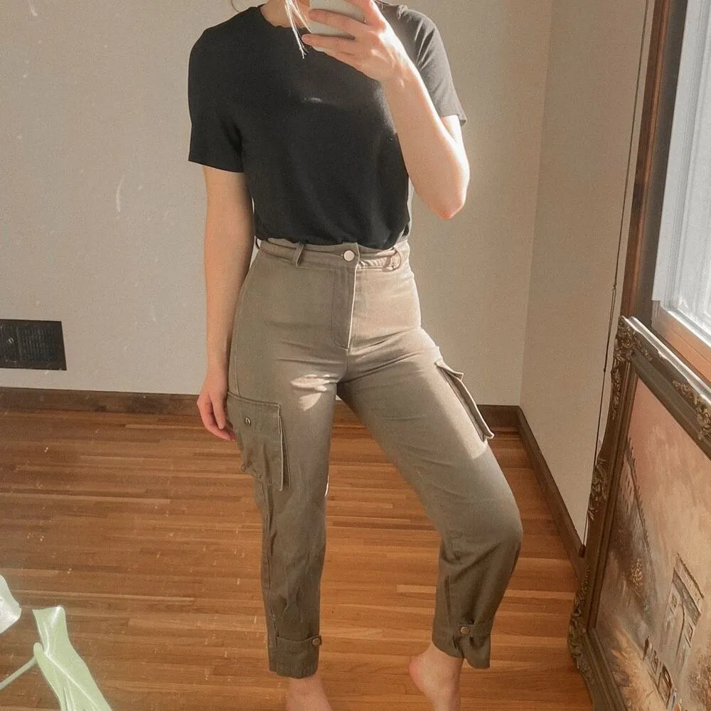 Revolve Tiger Mist Olive Green Utility Pants Size XS - Image 4