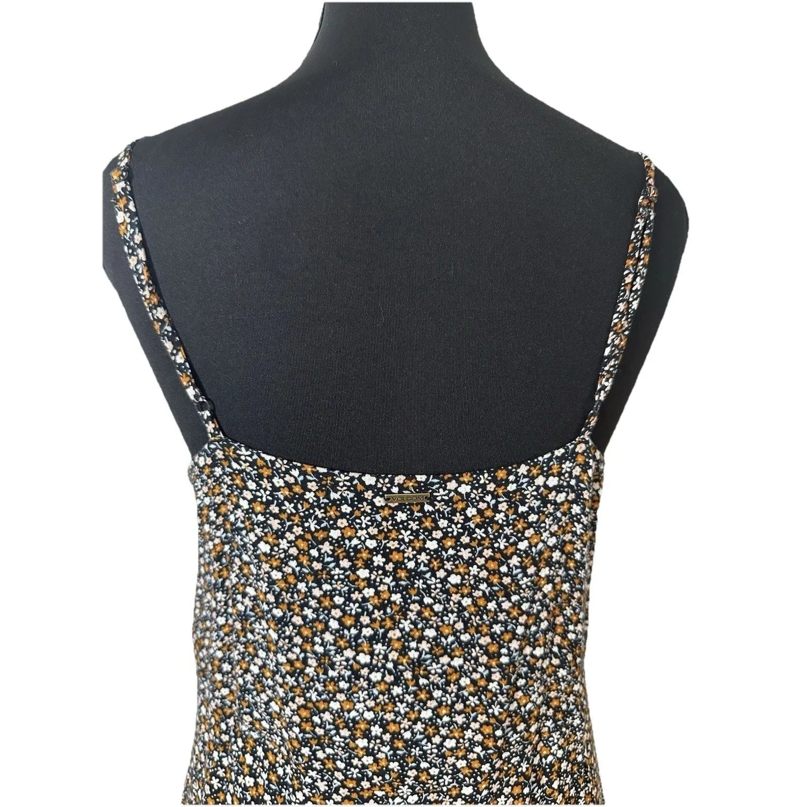 Volcom Juniors Large Floral Print Hey Stone Hey Slit-Front Midi Dress Black Sz S - Image 7