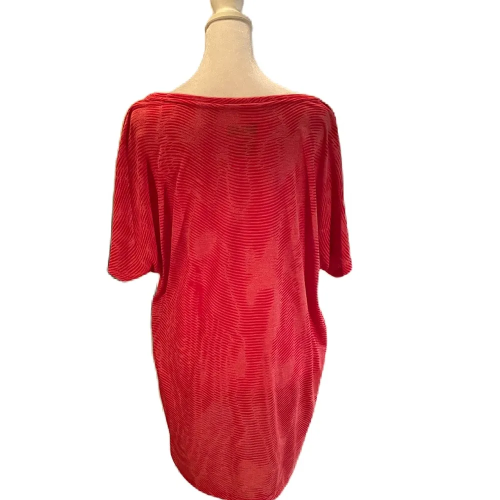 Dri-Fit 2 Tone Red Abstract Stripes Print Lightweight Sheer Short Sleeve XL - Image 6