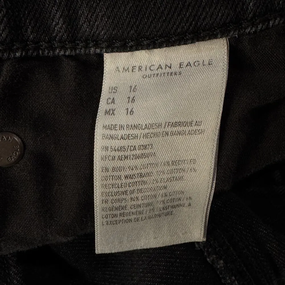 American Eagle SZ 16 Highest Rise 90s Boyfriend Jean Shorts Distressed Frayed - Image 7