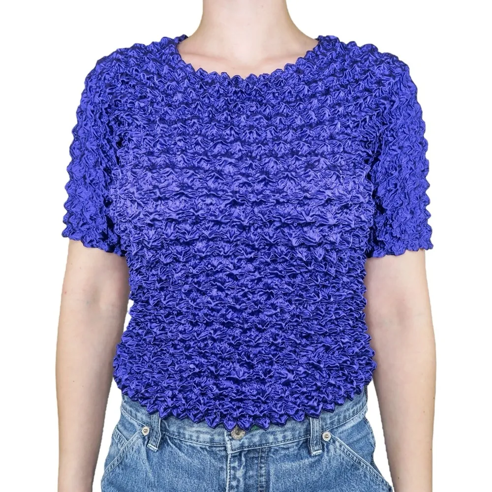 Vintage 90s Purple Bubble Popcorn Shirt Size M - Image 2