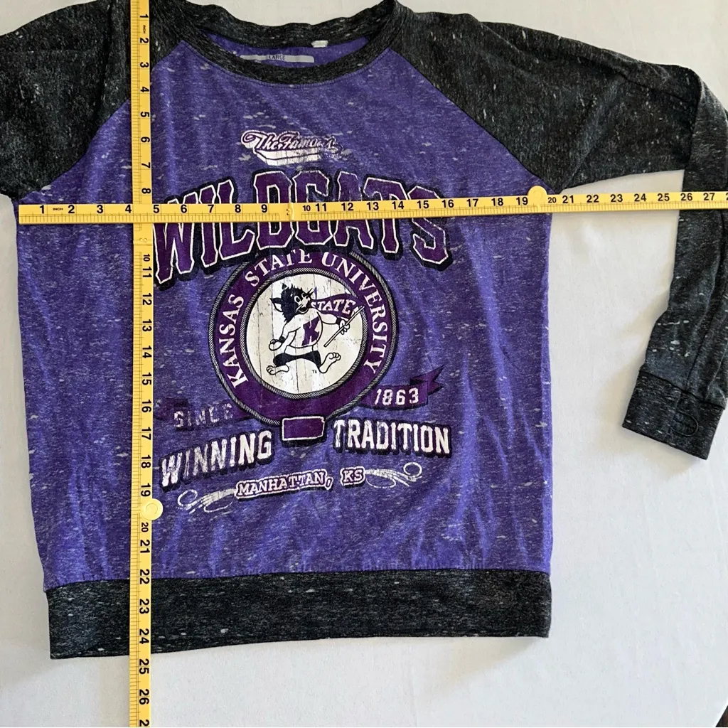 Press Box Women’s Kansas State Wildcats Raglan Style Long Sleeve Shirt Purple Size L - Image 10