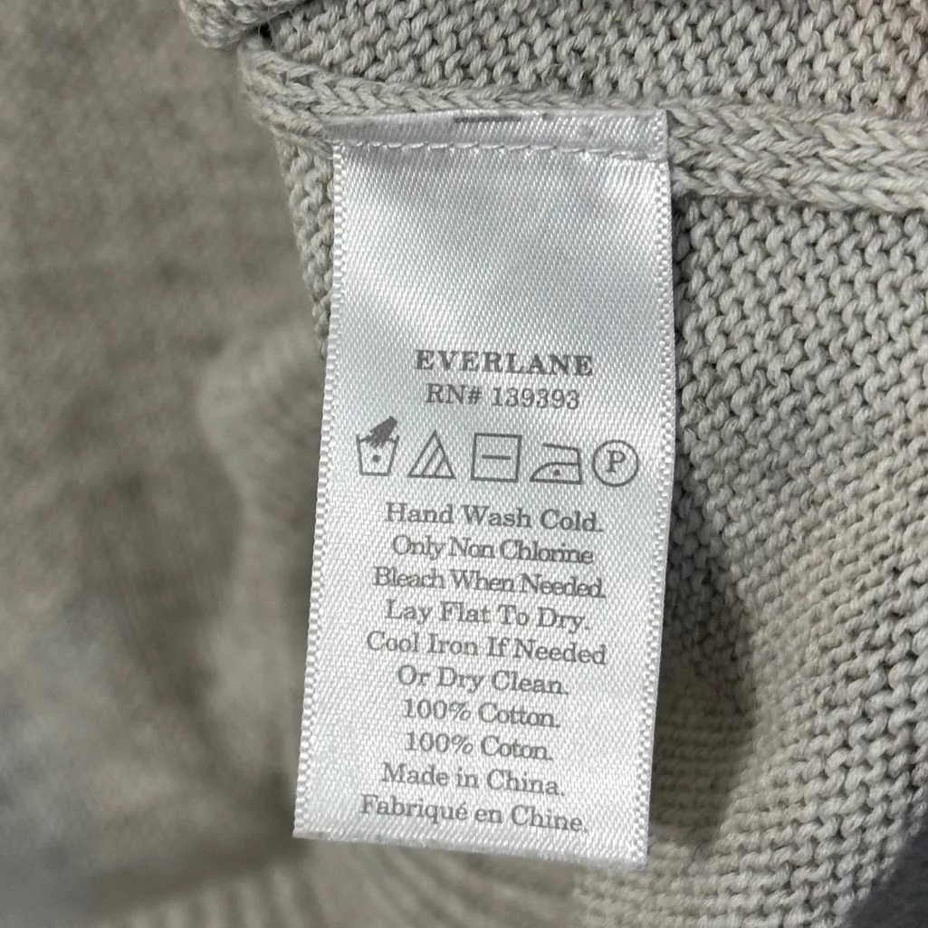 Everlane The Soft Cotton V-Neck Sweater Crop Waist Grey Size XXS XS - Image 9