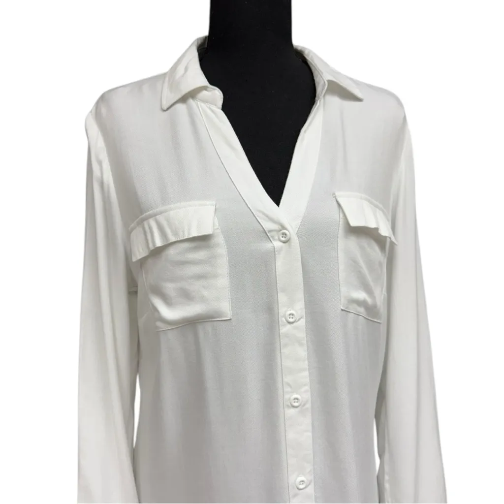 Alexander Jordan White Button Front Blouse Supersoft Rayon Shirt Size M NWT Size M - Image 4