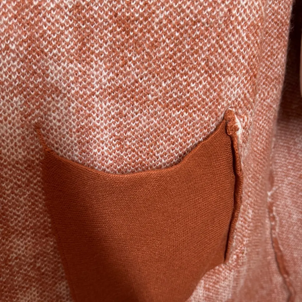 Max Studio Long Plaid Cardigan - Burnt Orange and Cream preppy collegiate szXL - Image 5