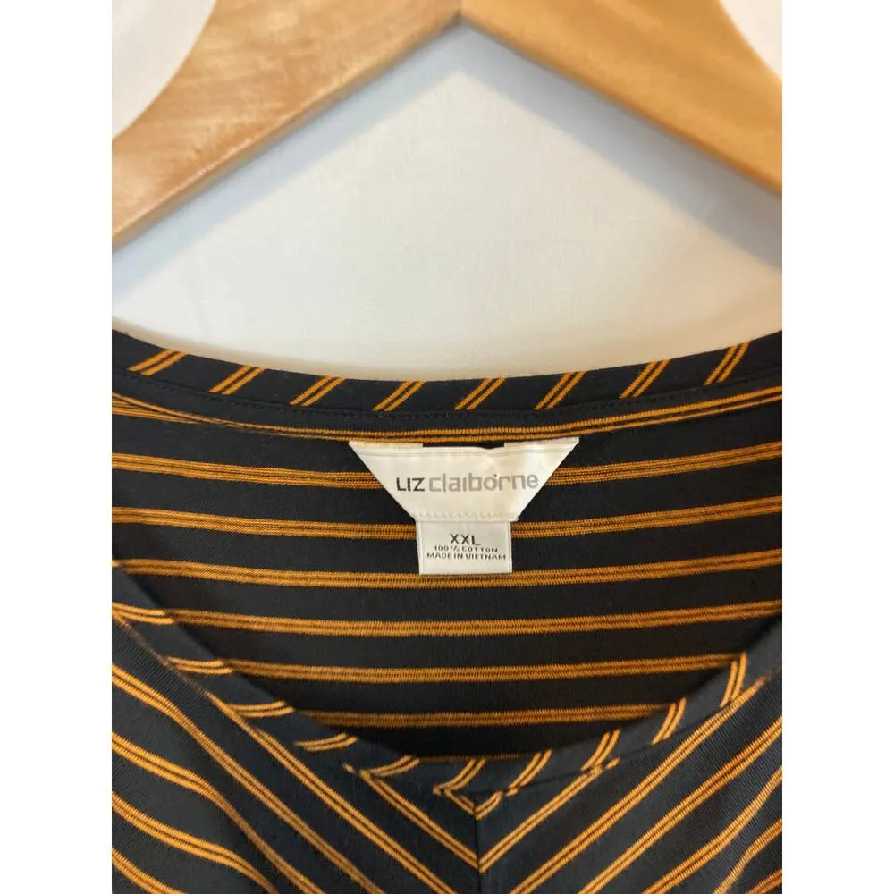 NWT Liz Claiborne Striped Faux Wrap Dress Size XXL - Image 3