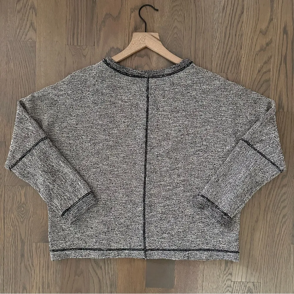 Billy Reid Edie Women's Tweed Round Neck Top in Black, Cream, and Beige Medium - Image 8