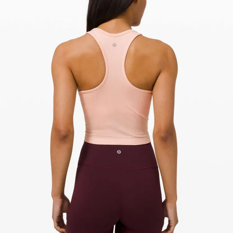240 Lululemon Ebb To Street Racerback Crop Tank Pink Mist - Image 2