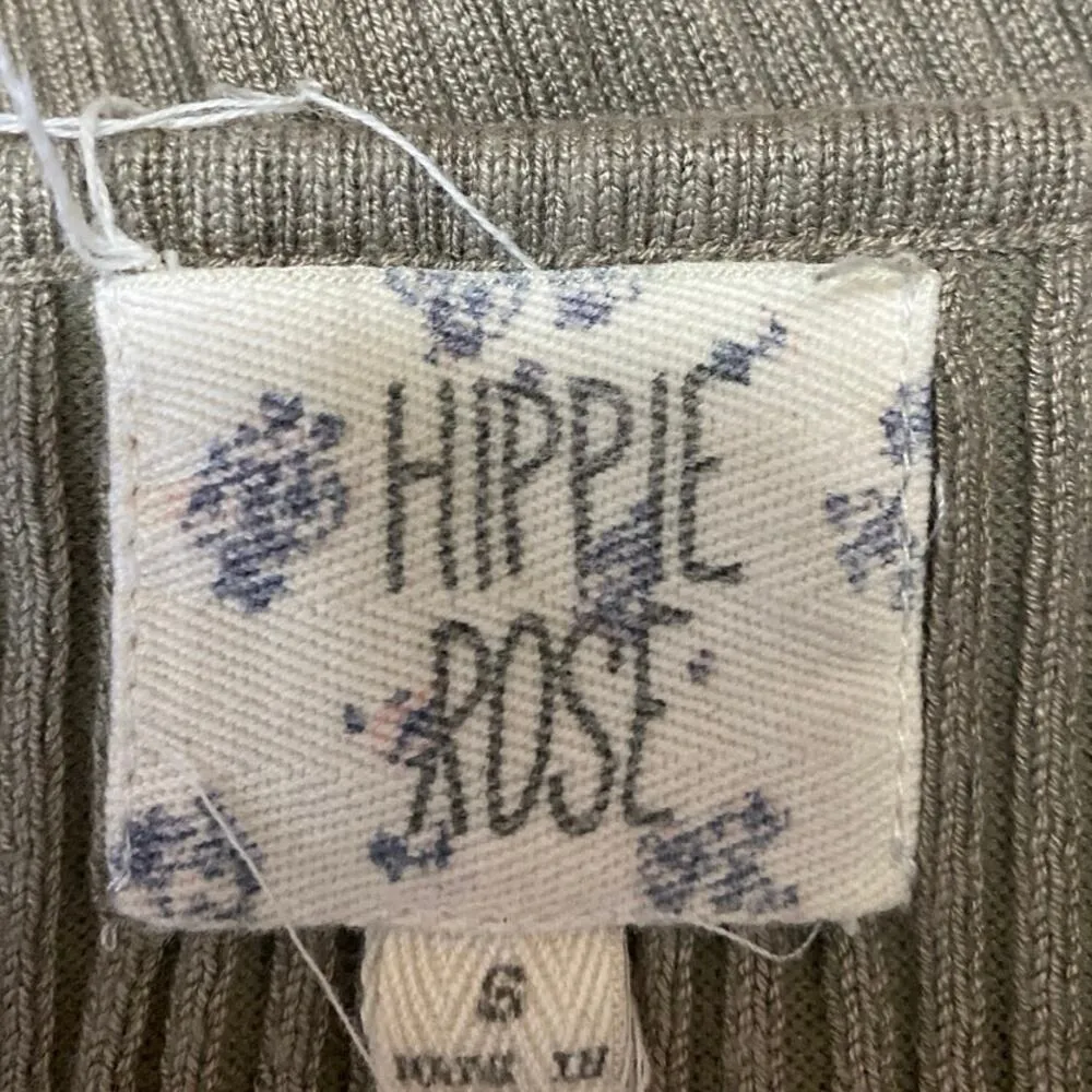 Hippie Rose Olive Green Sleeveless Ribbed Knit Tank Bodycon Mini Dress Size S - Image 4