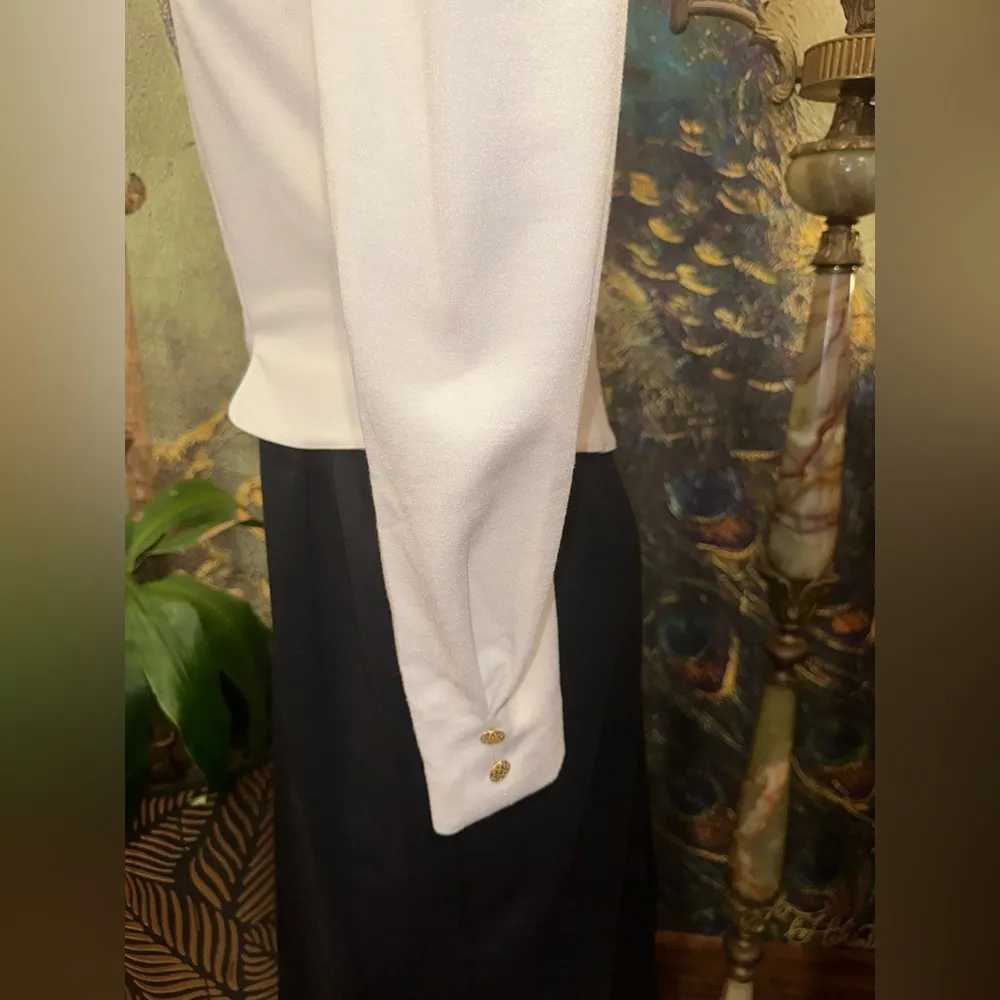 EUC VINTAGE Leslie Fay Black and white dress w Pencil Skirt Knee-Length. - Image 6